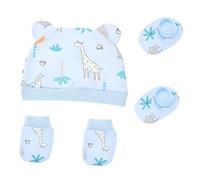 BESTonZON Cotton Newborn Hat, Mittens and Socks Set, Adorable Delightful Patterns and Bright Eye-catching Colors, Warm and Easy to Use, Designed for Newborns and Babies