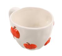 BESTonZON Creative and Fade Resistant Patterns Ceramic Pumpkin Shaped Coffee Mug 400ml with Ergonomic Handle for Home and Fall Breakfast Use