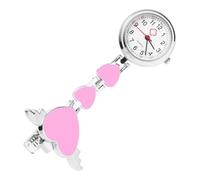 BESTonZON Creative Pink Resin Nurse Hanging Watch Quartz Pocket Watch for Medical Staff Nurse Use