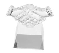 BESTonZON Crystal Participation Trophy Award for Durable Shaking Hands Model Sculpture Lightweight Friendly Prize for Sports Competitions Kindergarten Parties and Youth Events