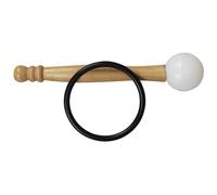 BESTonZON Crystal Singing Bowl Mallet and Rubber Ring Set with Wood Handle, Easy to Carry and Produces Knocking Sound, for Meditation and Relaxation