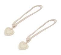 BESTonZON Curtain Tiebacks Resin Heart Tassel Rope in White 2Pcs Modern Curtain Accessories for Drapes in Bedroom and Studio