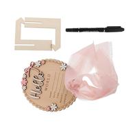 BESTonZON Custom Name Announcement Sign with Ink Marker Unfinished Wooden Birth Keepsake Board for Newborn Wall Decor Nursery Photo Prop Shower Celebration Plaque