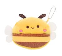 BESTonZON Cute Bee Plush Coin Purse Keychain Soft Mini Animal Pouch Backpack Hanger Small Fuzzy Honey Bee Wallet for Girls Women Everyday Use