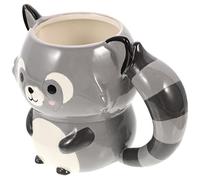 BESTonZON Cute Raccoon Ceramic Coffee Mug - Novelty Animal Shaped Cup With Handle for Home, Office, Kids, and Coffee Lovers