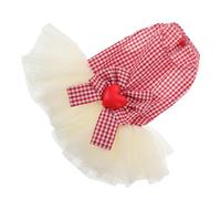 BESTonZON Cute Tutu Skirt Dog Dress Fashionable Pet Clothing for Small Dogs Cats Red White Checkered Tutu Dress for Parties Everyday Use