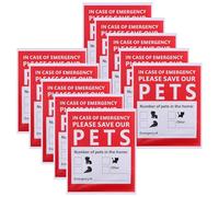 BESTonZON Decal Rescue Decal 10 Sheets Self-Adhesive Red Pets Finder Window Sticker Alert for Home Emergency for Pet Owners