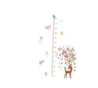 BESTonZON Deer Height Measure Wall Stickers for Boy Girl Room Removable Decals for Nursery Bedroom Playroom Decor Fawn Design for Easy Installation Fun Growth Tracking