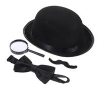 BESTonZON Detective Role Play Kit Lightweight Cosplay Props with Hat Mustache Bowtie Magnifying for Boys Dress Up Party and Halloween