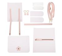 BESTonZON DIY PU Leather Chain Shoulder Bag Making Kit Square Crossbody Bag Material Set in Sakura White