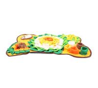BESTonZON Dog Snuffle Mat Bone-shaped Slow Feeder Foraging Mat for Dogs Yellow for Puppy Scent Games and Feeding
