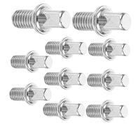BESTonZON Drum Key Bolts Screws in Silver Plated Iron 10pcs for for Snare Drum Pedal Shaft with Smooth Surface and Sleek Look for Percussion Repair and Maintenance by Professional and Amateur