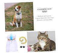 BESTonZON Dubai Style Arabian Pet Costume with Headwrap Sunglasses Chain Necklace for Small Dogs and Cats Easy to Wear Middle Eastern Dog Robe Outfit for Halloween Party Christmas and Photo