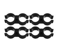 BESTonZON Dustpan Broom Connection Buckle Plastic Fastener Double Tube Clamp for 0.7-0.8 Inch Diameter Pipes Easy Installation Black Holder for Home Cleaning Space Saving