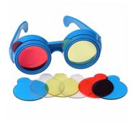 BESTonZON Early Education Kindergarten Puzzle Three Primary Color Glasses Experiment Kit with Red Yellow Blue Lenses and Convex-concave Insect Vision Filters Safe Smooth Edges Random Color