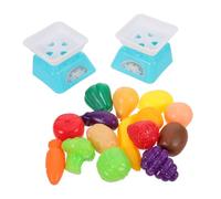 BESTonZON Educational Mini Kitchen Play Food Set for Preschoolers Includes Weighing Scales Realistic Fruits and Vegetables Compact Design for Family Interaction and Science Learning