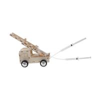 BESTonZON Educational Wooden Fire Ladder Truck DIY Model Kit for Portable Science Experiment Lightweight Hand Assembled Fire Engine for Creativity and Learning Development