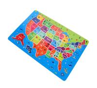 BESTonZON Educational Wooden Usa Map Puzzle for Boys and Dual-purpose US States and World Geography Jigsaw English Version Enhancing Language Skills and Spatial Recognition Classroom Floor