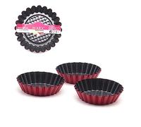 BESTonZON Egg Tart Mold Cake Mold DIY 7.5cm Large Diameter Flower Shape Non-Stick Home and Store Baking 10pcs Set