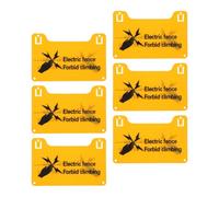 BESTonZON Electric Fence Warning Signs and Rounded Corners 6pcs High Voltage Safety Caution Labels Pre-drilled Holes Pvc Plastic for Mounting on Walls and Gates