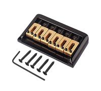 BESTonZON Electric Guitar and High Glossiness Great Endurance Black Zinc Alloy Fixed Bridge with 6 Strings Includes 1 Wrench and 5 Mounting Screws, for Electric Guitar Replacement and DIY