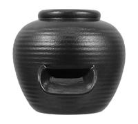 BESTonZON Elegant Water Circulation Jar for Indoor Tabletop Decor Ancient Design Water Feature for Gardens Courtyards Zen Spaces Black