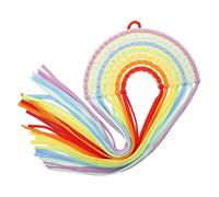 BESTonZON Elegant Woven Wall Hanging Rainbow Decorations Hair Bow Holder for Girls Bow Organizer Hairpin Organizer