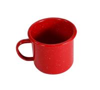BESTonZON Enamel Mug Curled Cup Red for House Hold Office Starlight Pattern Tea Container Drinkware