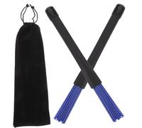 BESTonZON Ergonomic Nylon Wire Drum Brush Blue 2 Pieces Retractable Jazz Drum Retractable Brush Snare Drum Brush for Beginners