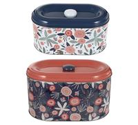 BESTonZON European-style Tin Can with Lid 2pcs Set Household Sealed Iron Storage Boxes for Wrapping and Decorative Use