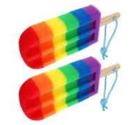 BESTonZON Exfoliating Bath Sponge Ice Cream Design 2Pcs Soft Sponge Shower Scrubber for Women Versatile Use in Bathing Environments