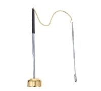 BESTonZON Expandable Meditation Sound Chime Handbell Instrument for Praying and Buddhist Spiritual Practice, Large Wooden Fish Temple Percussion Instrument