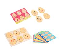 BESTonZON Expression Matching Blocks for 1 Set Interactive Educational Puzzle Early Learning Emotion Recognition Plaything Cognitive Development Game