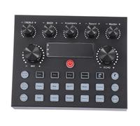 BESTonZON External Sound Card Music Mixer with Electronic Tone Adjustment and Large Knob Design for Computer and Tablet, 800 Ma Iron Case Sound Board Suitable for Adults Live Streaming