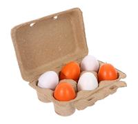 BESTonZON Fake Egg with Egg Carton for Pretend Play Kitchen Accessories Mini House Decoration Safe Material Simulation Model for Boys Easter