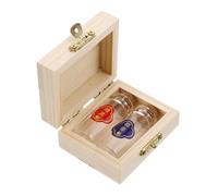 BESTonZON Fetal Hair Keepsake Box Set for Baby 2 Simple Hair Storage Bottles Wooden Box for Baby Keepsakes for First Haircuts and Tooth Storage