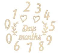 BESTonZON First Year Milestone Cards Wooden Growth Cards Photo Props for Wooden Birth Announcement Decor