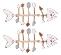 BESTonZON Fish Bones Dangle Earrings for Women Creative Enamel Bone Jewelry Quirky Novelty Drop Earrings 1 Pair Stylish Funny for Trendy Accessories for Everyday Wear