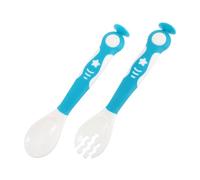 BESTonZON Flexible Baby Fork and Spoon Set Soft Toddler Utensils for Baby Tableware
