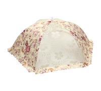 BESTonZON Foldable Food Cover with Strong Flexibility and Good Air Permeability, Khaki Kitchen Food Dust Cover for Dining Table Protection