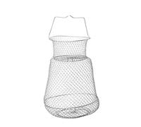 BESTonZON Folding Fishing Net Mesh Hole Design Lightweight Iron Construction for Crab and Lobster Catching Fishing Tool for Lakes Rivers and Sea Random Color