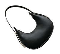 BESTonZON French Style Single Shoulder Bag for Women, Black Crescent Purse Under the Arm, Fashionable Casual Decorative Shoulder Bag