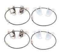 BESTonZON Furniture Anti-Falling Connectors and Baby Security Device for Cabinets and Wardrobes, Stainless Steel and White Anti-tip Straps, Safety Fixing Set for Child Protection, 4 Pieces