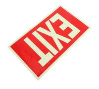 BESTonZON Glow the Dark Self Adhesive Emergency Exit Sign Sticker for Supermarkets and Earthquake Safety, High Visibility Red Pvc Fire Exit Safety Sign 178x305mm