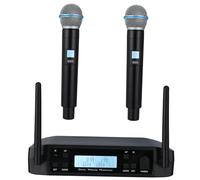 BESTonZON Glxd4 Wireless Microphone System Dual Uhf Wireless Mics Beta58a Handheld Microphones, Karaoke Cordless Mic Set for Home and Outdoor Use, Uk Plug Ac230v