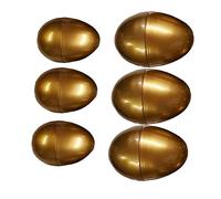 BESTonZON Golden Plastic Empty Easter Eggshells 6pcs Creative Toy Package