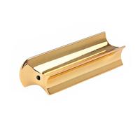 BESTonZON Golden Rb Stainless Steel Hawaii Guitar Slide Bar for Electric and Bass Guitars Ergonomic Lap Steel Stick with Heavy Plating Cutaway Ends for Enhanced Control and Sustain