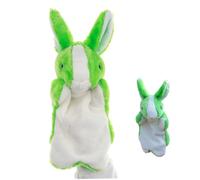 BESTonZON Green Rabbit Plush Hand Puppet Toy Made of Soft Short Plush Material, for Story Telling and Role Play to Improve Communication Skills between Parent and Child