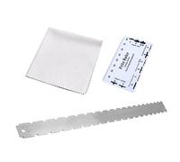 BESTonZON Guitar Neck Luthier Tool Notched Measuring Tool for Accurate String Action Fretboard Flatness Bridge Heights Includes Ruler Cleaning Cloth for Guitar Maintenance