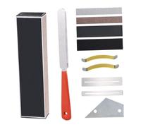 BESTonZON Guitar Paper 11pcs Kit DIY Stainless for Luthier Tool with Works Plastic Steel Fret File Fingerboard Guard, and Sanding Repairing and Protecting Fingerboard Frets